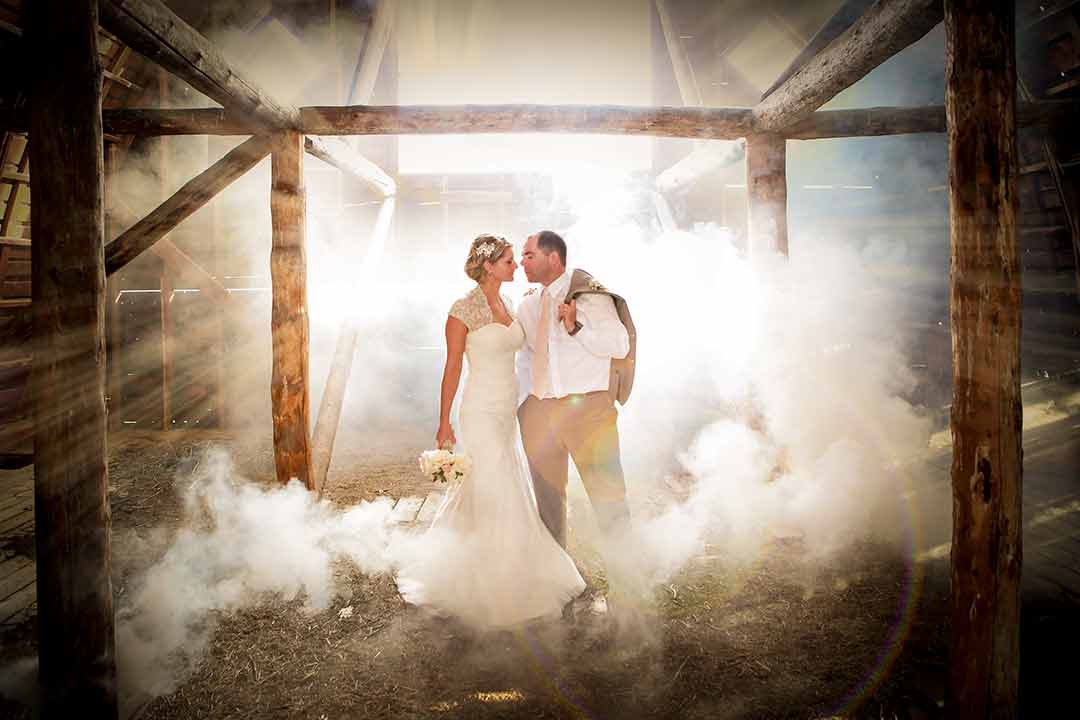 Dawson Creek Barn Wedding #smokebomb