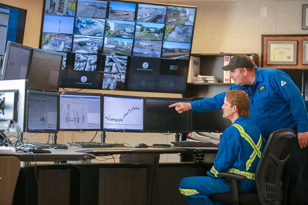 Control panel at Encana Oil & Gas site